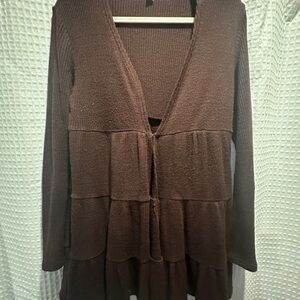 YA Los Angeles Maroon Knit Cardigan